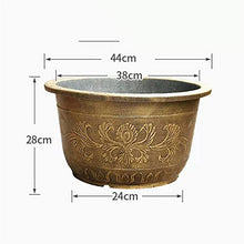 Flower Pot Decorative Resin Garden Planter, Flower Pots with Drainage, Planters Gardening Flower Pot Home Office Garden Plant Container Decoration House Plants, Succulents, Flowers (Size : 44cm)