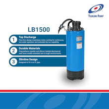 Tsurumi Pump LB-1500 Submersible Dewatering Pump 2 HP 115V 3 in Discharge