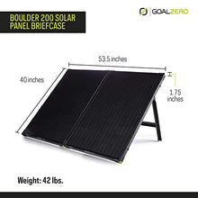 Goal Zero Boulder 200 Briefcase, 200-Watt Monocrystalline Solar Panel with Kickstand, Portable Solar Panel for Camping and Tailgating, Emergency Solar Power
