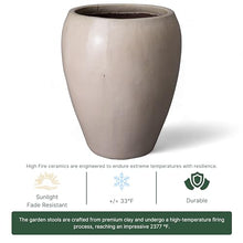 Emissary 25in Distressed White Stoneware Round Planter