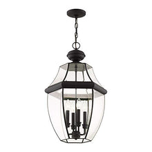 Livex Lighting 2357-04 Monterey 4-Light Outdoor Hanging Lantern, Black