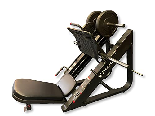SB Fitness Equipment SB-LP2500 Commercial Grade Adjustable Plate Loaded Leg Press and Calf Raise Machine Matte Black