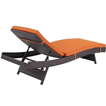 Pemberly Row Modern Rattan Outdoor Chaise Set, Espresso/Orange Finish, Synthetic Rattan and Aluminum Frame, 78.5 in Long, All-Weather Cushions, Water & UV Resistant Patio Lounger for Backyard or Pool