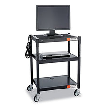 Safco Products Height Cart in Black Finish 8932BL 27.25 by 18.25 by 28.5 to 36.5-Inch