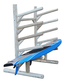 Log Kayak Rack 5 Place 1 Sided SUP Natural