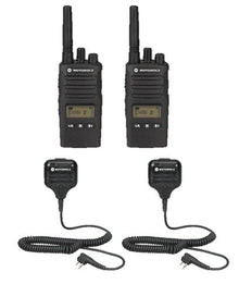 Motorola Solutions 2 Pack RMU2080D Radios with Speaker Mics Black