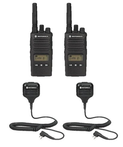 Motorola Solutions 2 Pack RMU2080D Radios with Speaker Mics Black