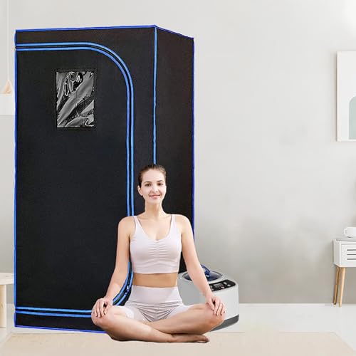 Etsuosy Portable Steam Sauna, Personal Full Body Sauna Spa for Home Relaxation, 2 Liters 1000 Watt Steamer, Remote Control, Portable Sauna Chair