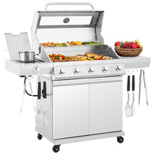 Grills House GEA5001S Deluxe Stainless Steel 5-Burner Gas Grill, Silver