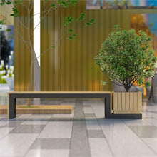 YUHUAWF Garden Bench Landscape Planter Box with Public Bench Seat Combined Planter Box with Bench