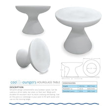 Cool Loungers Pool Wave Lounge Chairs Set of 2 with Hourglass Side Table White