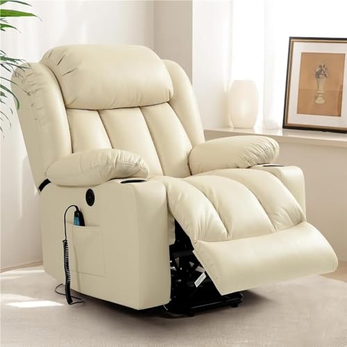 UOPYNE Power Lift Recliner with Heat Massage and 2 Cup Holders