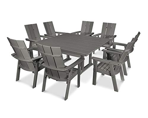 POLYWOOD® Modern Adirondack Dining Set, Slate Grey