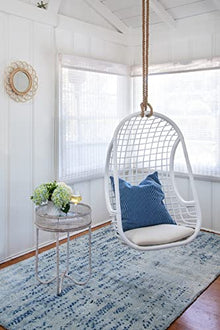 Kouboo Grid Rattan Hanging Chair, Hammock Chairs with Stands for Patio, Hanging Egg, Swings, Bedroom, Adjustable Height Resistant, Outdoor & Indoor, Home Decore, Natural