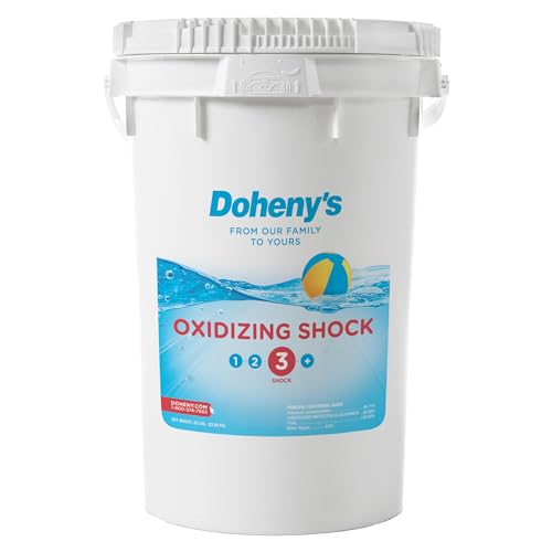 Doheny's Chlorine-Free Oxidizing Shock | Fast-Dissolving | Removes Chloramines & Boosts Free Chlorine | Safe to Swim 15 Minutes After Application | 50 lb. Bucket