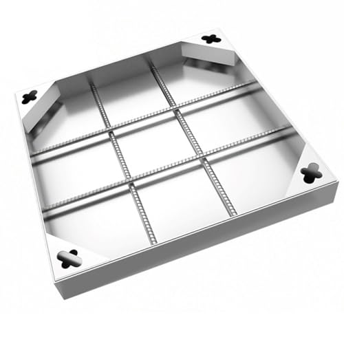 1pc SS Invisible Manhole Cover with Frame - Recessed Septic Tank Cover for Durable and Aesthetic Manhole Systems(800x800x50mm)