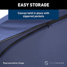 SureShade Power Pontoon Bimini Top Clear Anodized Frame Navy Fabric Navy
