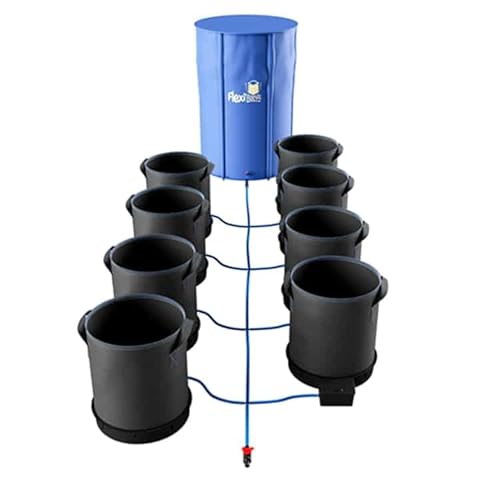 AutoPot Self-Watering Hydroponic 8 Pot XXL System with 13 Gal Pots and 25 Gal FlexiTank Black