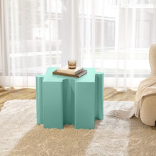 Christopher Knight Home Daton 3 Piece Interlocking Outdoor Side Table Set, Modular Lightweight Concrete Coffee Table, Convertible MGO End Table for Indoor&Outdoor, Creative Set Up, Mint Green