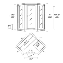 Blue Wave Radiant Saunas BSA1312 3-Person Cedar Corner Infrared Sauna