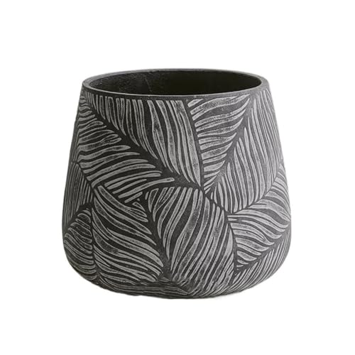 WOAITIANTIAN Flower Pots Flower Pots Simple Round Leaves Bundle Mouth Cement Plant Pots Living Room Balcony Home(Large)