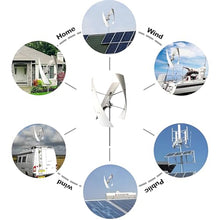 Wind Turbine Generator Kit, 10000W 12000W Portable Vertical Helix Wind Power Turbine Generator, 3 Blade Wind Generator Kit with Charge Controller for Marine RV Home Industrial Energy 10000W-48V