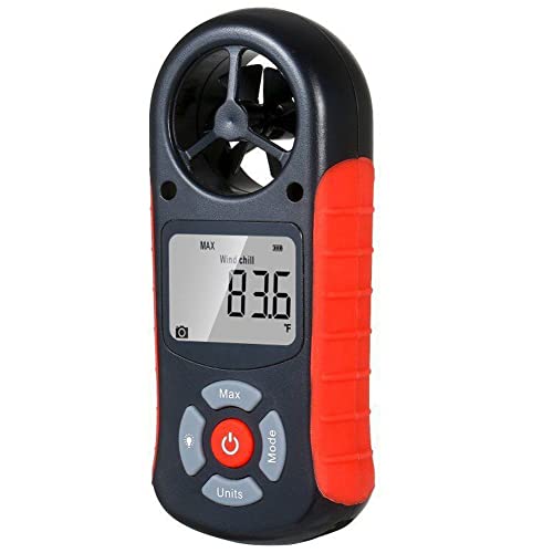 LUYILA Anemometer Handheld, Digital Wind Speed Meter for Measuring Wind Speed and Temperature,with Backlight and Max/Min,for HVAC Vents, Boat Sailing, Shooting, Sailboats, Surfing,Fishing
