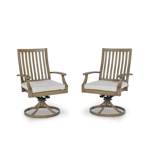 Signature Design by Ashley Rainier Ranch Outdoor Swivel Chairs Set of 2
