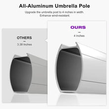 12' x 12' Square Silver Thicker Pole Cantilever Umbrella With Base,Beige