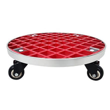 QUANGJN Heavy Duty Plant Caddy with Industrial Grade Pu Caster Wheels, Load Bearing 440Ib,Round Large Rolling Plant Stand Dolly with Aluminum Edge,for Moving Potte,Red-51cm/20in