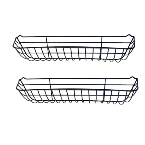 55 L x 12 W x 12 D Steel Window Hayrack Planter PVC Coated Black 2PK
