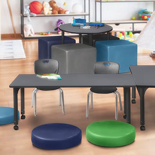 Regency Height Adjustable Mobile Classroom Table Set with 12" Andy Chairs Grey/Black