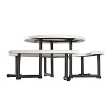 Lifetime Picnic Table 22127 44-inch Round Top Swivel Benches Almond Color Top