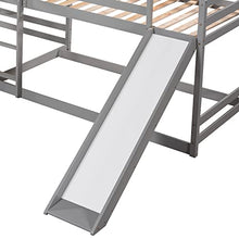Jintop L-Shaped Bunk Bed with Slide & Ladder Grey