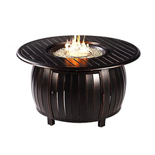 Oakland Living Black Aluminum Patio Fire Table Set with Four Deep Seating Loveseats with Cushions with Blue Cushions