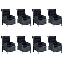 AJSEOYBS Outdoor Patio Set,Outdoor Garden Furniture,9 Piece Patio Dining Set with Cushions Poly Rattan Dark Gray,for Deck, Patio, Garden, Poolside, Backyard