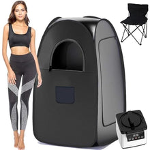 Piefeak Portable Home Steam Sauna Tent with Adjustable Steamer & Remote Control, Includes Relaxation Folding Chair for Detox and Wellness (2.6l)