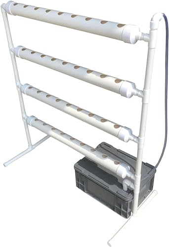 Hydroponics Growing System Hydroponic Grow Kit, 36 Holes Pipe Grow Kit Indoor Greenhouse Planting Box Gardening System Nursery Pot Hydroponic Rack Hydroponic Tower