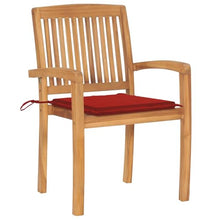 SKTQYQO Stacking Patio Chairs with Cushions 8 pcs Solid Teak Wood Patio Seating Lawn Seating for Deck