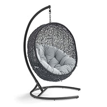 Modway EEI-739-GRY-SET Encase Swing Outdoor Patio Lounge Chair, With Stand, Gray