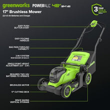 Greenworks 48V (24V x 2) 17in Mower/Blower/Trimmer Kit/Battery Kit