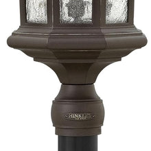 Hinkley Raley Large Post Top Lantern Aluminum Clear Water Glass Shade Oil-Rubbed Bronze
