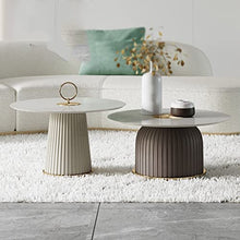 DIEYPOL Coffee Table Coffee Table Living Room Home Round Size Simple Coffee Table Living Room Rock Board Combination Furniture Mesa para Centro De Sala(D)
