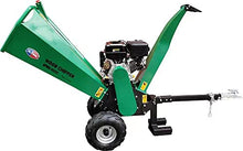 All Power America APWC460E Woodchipper Mulcher, 16HP JD Engine 460cc Gas Powered Chipper Shredder 2000 RPM Double Edge Blades 6" Feed, 6.2 inch Electric Start, Green/Black