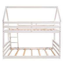 Brisca Twin Over Full Bunk Bed with Built-in Ladder White