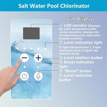 Saltwater Chlorinator Device, Pool Salt Chlorinator with LED Control Panel, Automatic Cleaning Salt Water Pool Chlorine Machine for In Ground Swimming Pool 8g/h,12g/h,16g/h,20g/h,EC-12 (Size:12-14)