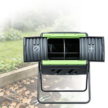 Dual Chamber Tumbling Composter Bin for Backyard Garden