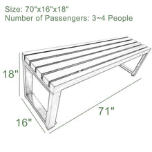 SYCFQX Park Bench Outdoor Benches Weatherproof, Metal Small Outdoor Bench for Park, Lawn, Patio, Yard, School, Capacity 800 lbs(Black,71inch)