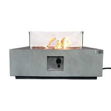 Living Source International Concrete/Glass Propane/Natural Gas Fire Pit Table