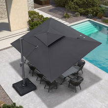 OROTLECT 10' X 13' Double Top Grey Pole Rectangle Cantilever Patio Umbrella Deluxe Large Outdoor Umbrella,Graphite Grey